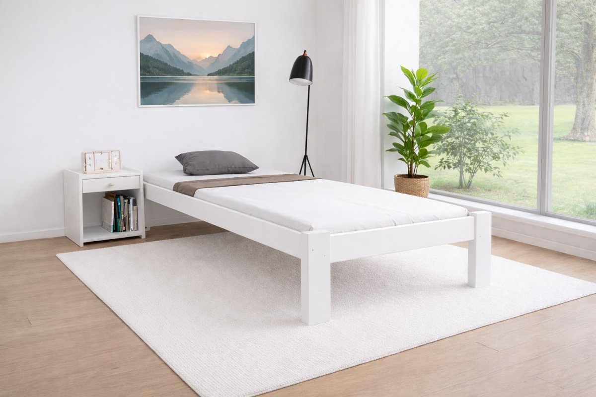 Zvýšená posteľ Celle biela 90/200 cm z masívu produkt