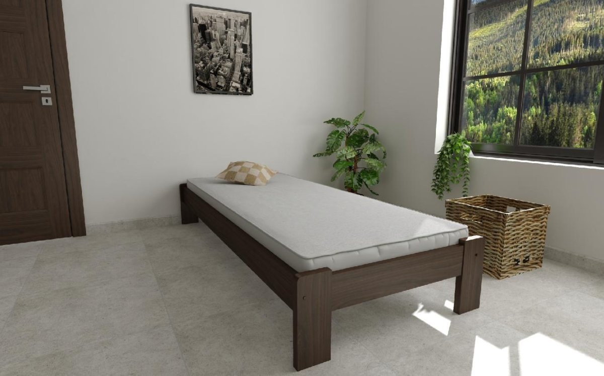 Posteľ z masivu borovice Adam 90x200 cm orech + rošt ZADARMO produkt