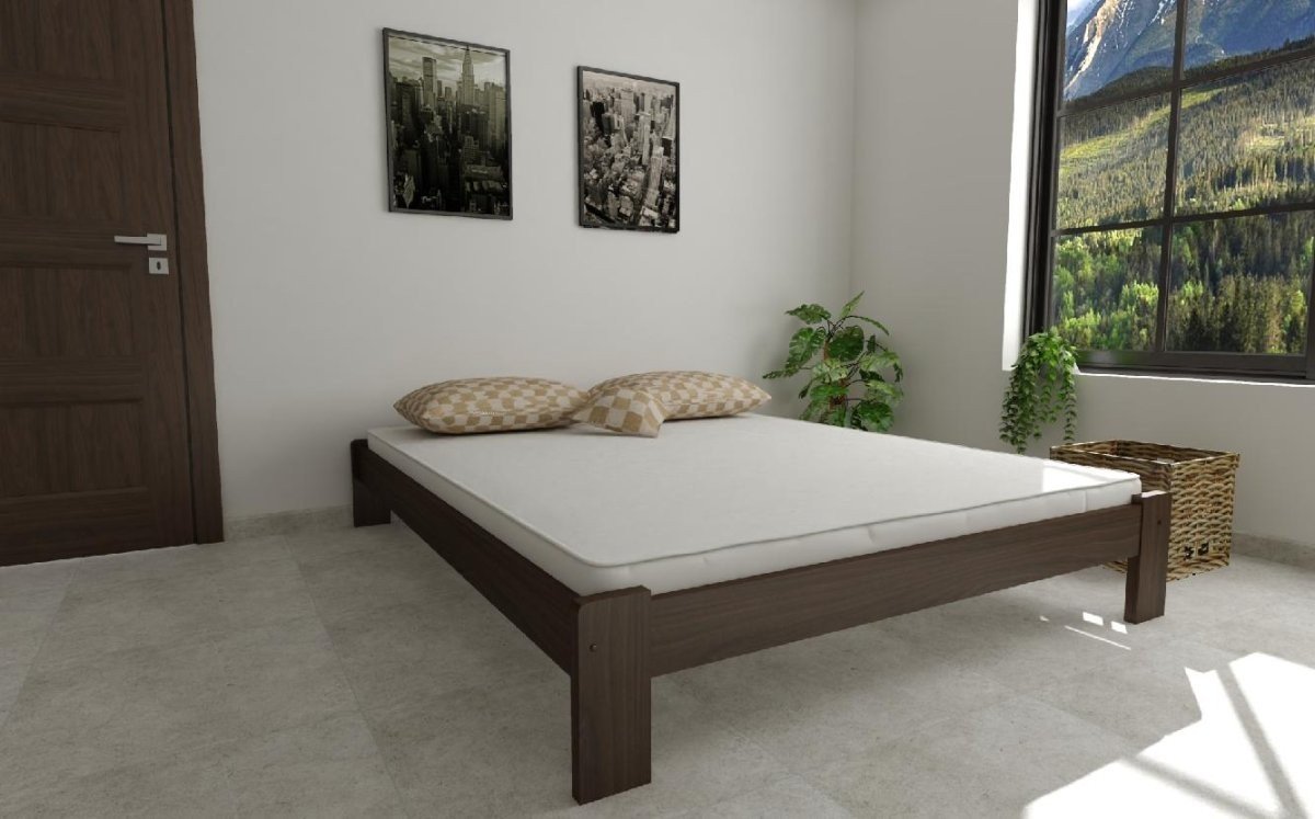 Posteľ z masívu borovice Adam 160x200 cm orech + rošt ZADARMO produkt