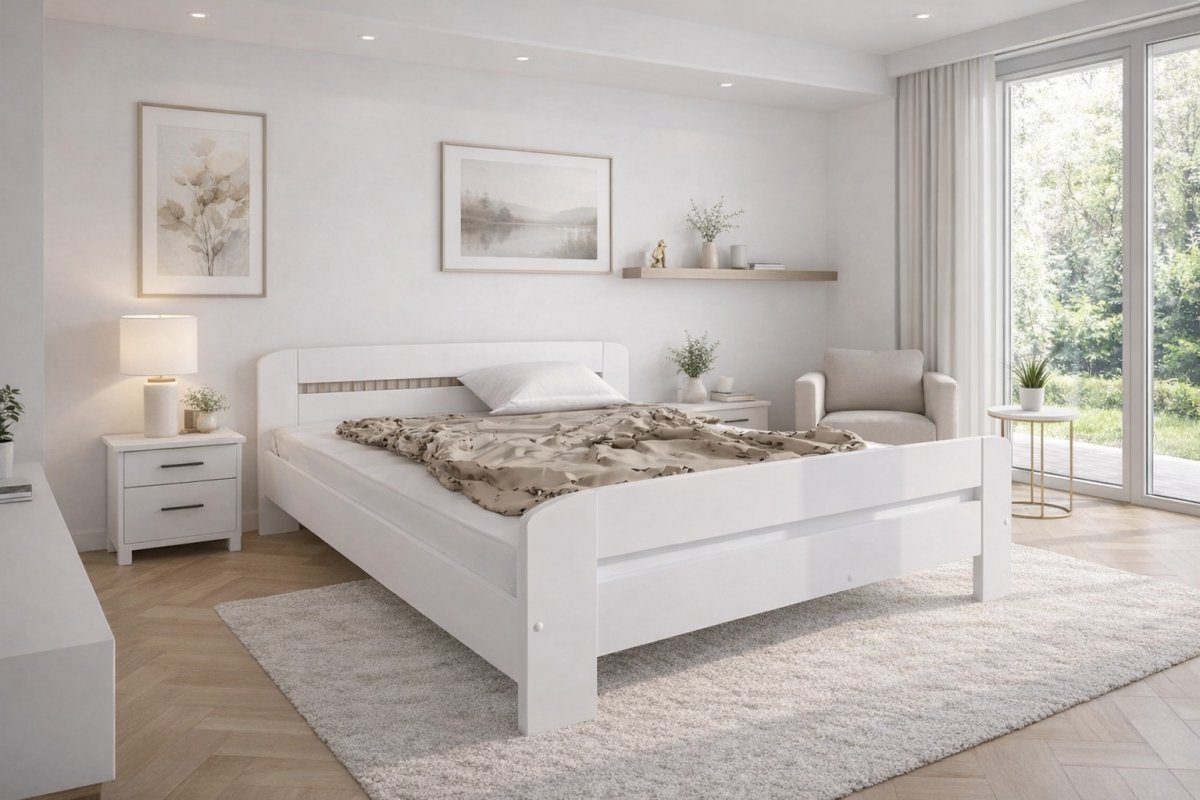 Zvýšená posteľ Andula 140x200 cm + rošt ZADARMO - biela produkt