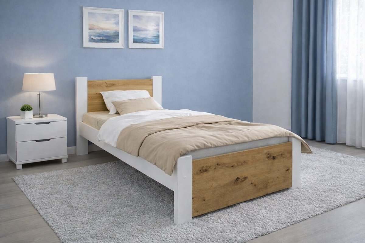 Posteľ Irma 90x200 cm Dub Artisan/ biela + rošt ZADARMO produkt