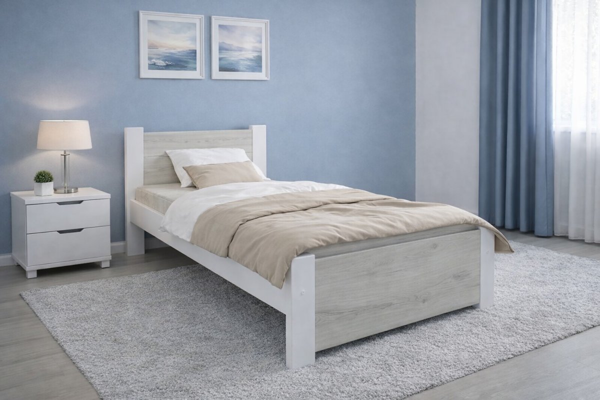 Posteľ Irma 80x200 cm Dub Craft/ biela + rošt ZADARMO produkt