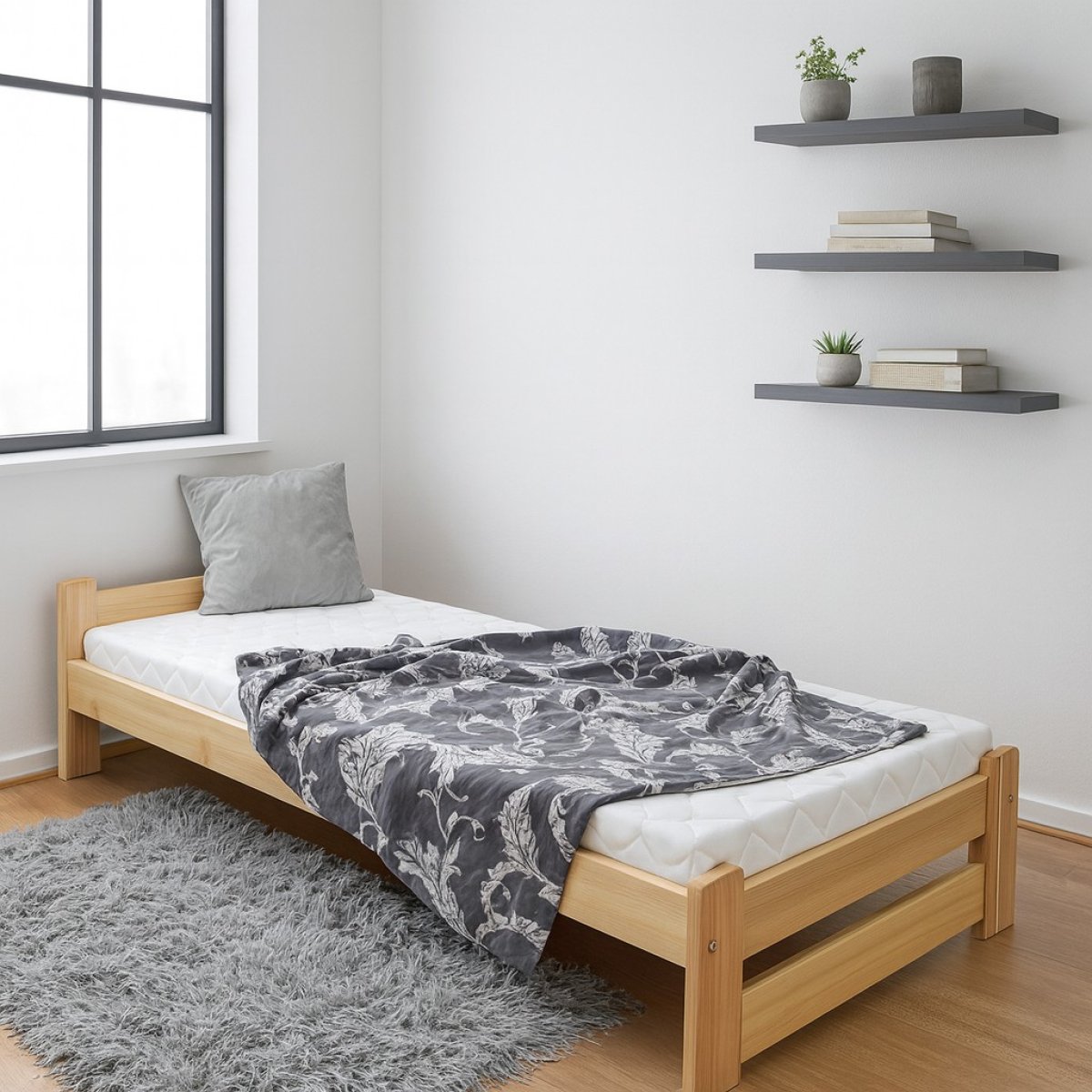 Posteľ z masívu Halle 80 x 200 cm + matrac Optimal 10cm + rošt ZADARMO produkt