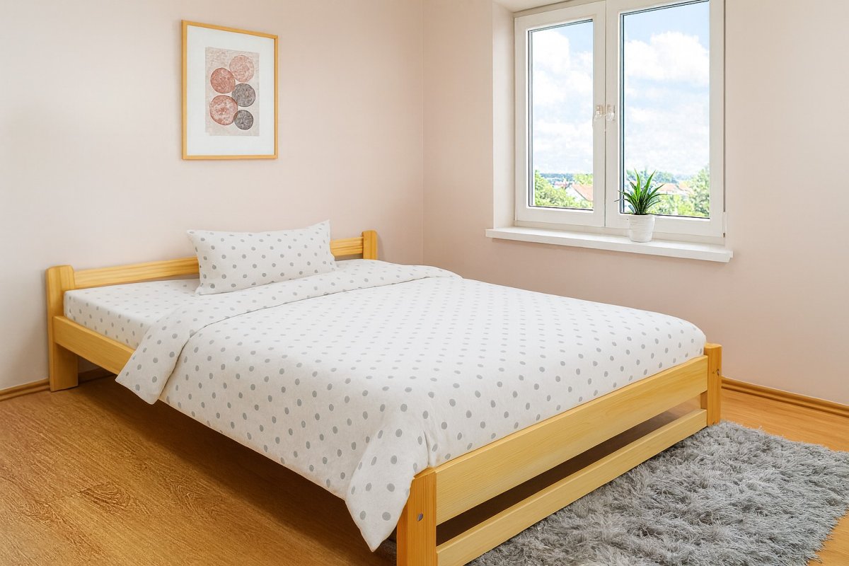 Posteľ Evropa z masívu 140 x 200 cm + matrac Optimal 10cm + rošt ZADARMO produkt