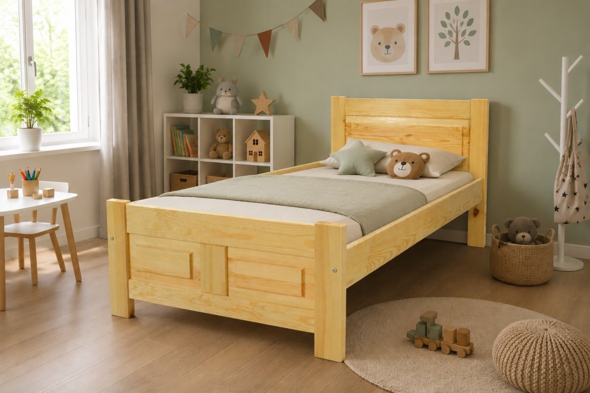 Zvýšená posteľ z masívu Eliška 90x200 cm + rošt ZADARMO produkt