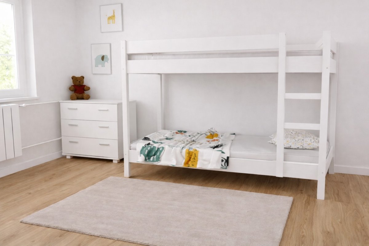 Poschodová posteľ Gino 90x200 cm + rošty ZADARMO - biela produkt