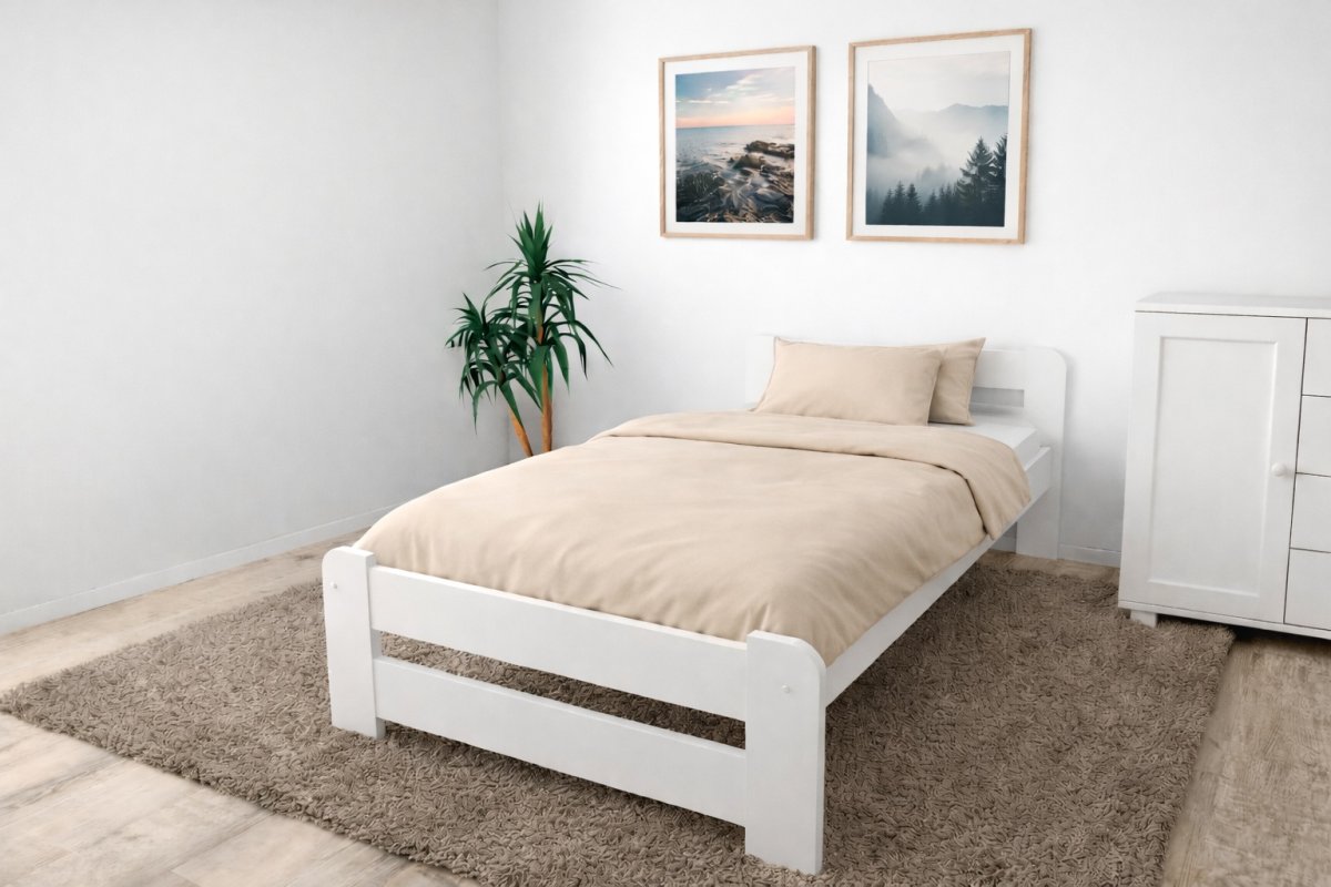 Zvýšená posteľ z masívu Halina 80x200 cm - biela + rošt ZADARMO produkt