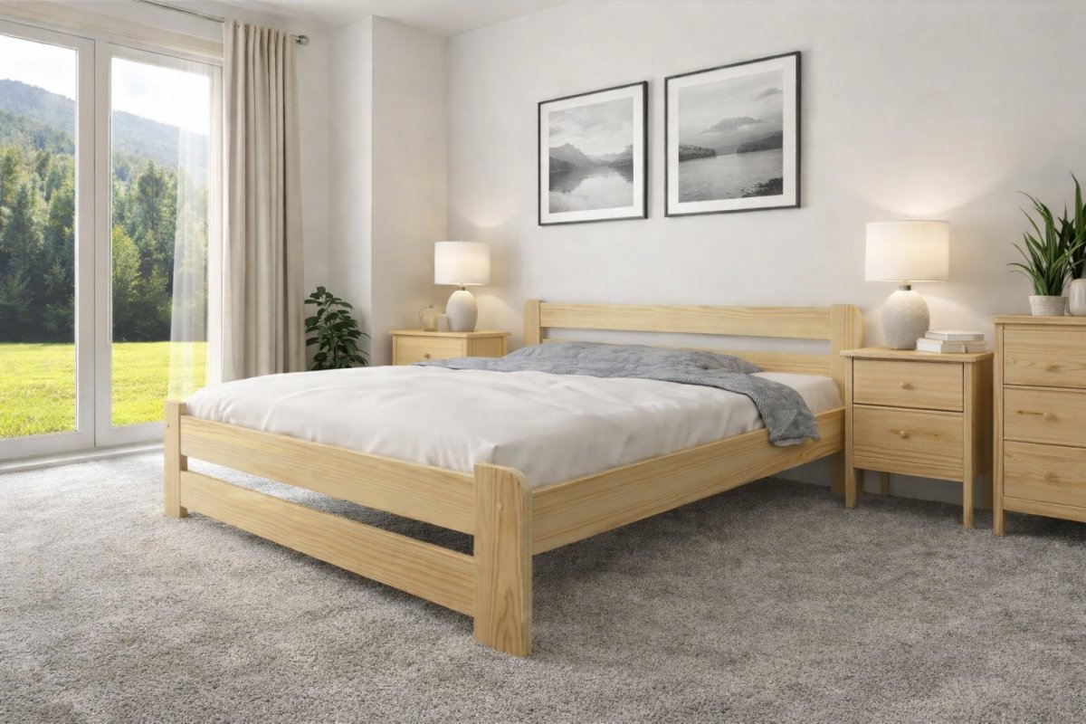 Zvýšená posteľ z masívu Halina 140x200 cm + rošt ZADARMO produkt