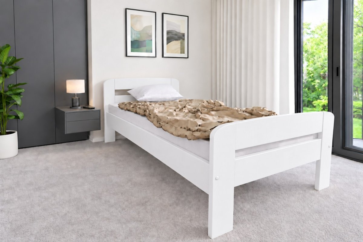 Posteľ z masívu borovice Bohdana 90x200 cm biela + rošt ZADARMO produkt