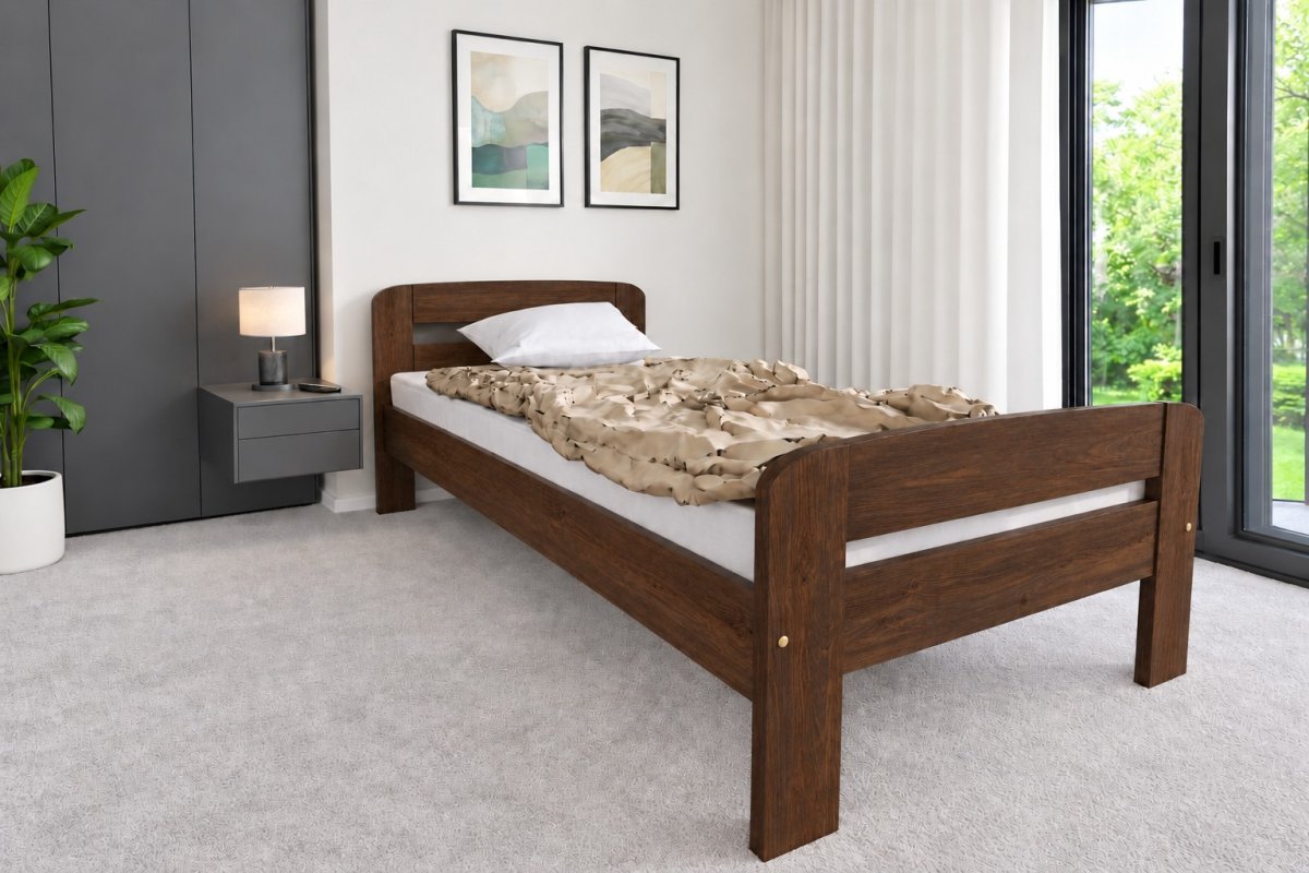 Posteľ z masívu borovice Bohdana 90x200 cm orech + rošt ZADARMO produkt