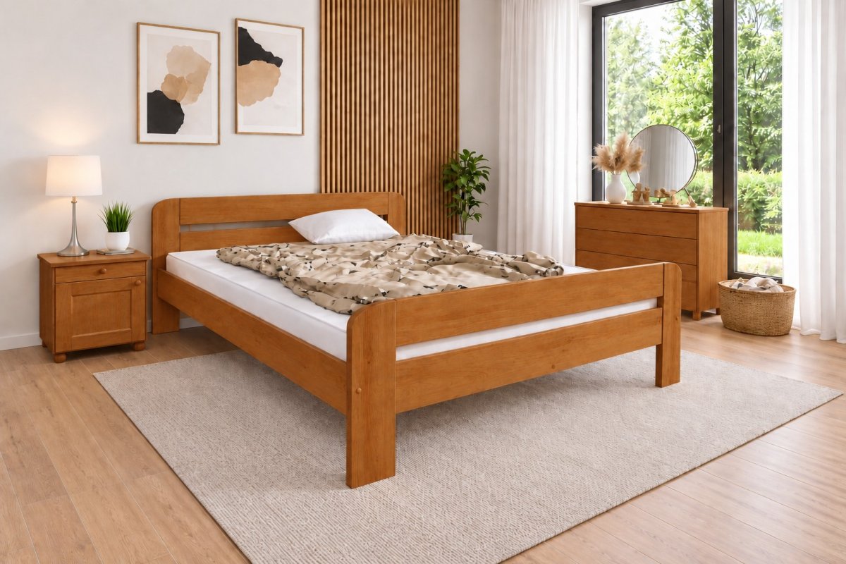 Posteľ z masívu borovice Bohdana 120x200 cm jelša + rošt ZADARMO produkt