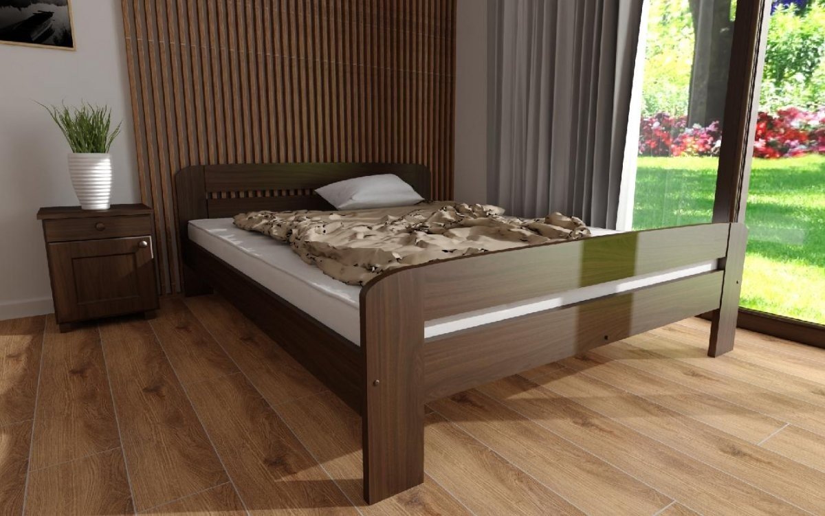 Posteľ z masívu borovice Bohdana 160x200 cm orech + rošt ZADARMO produkt
