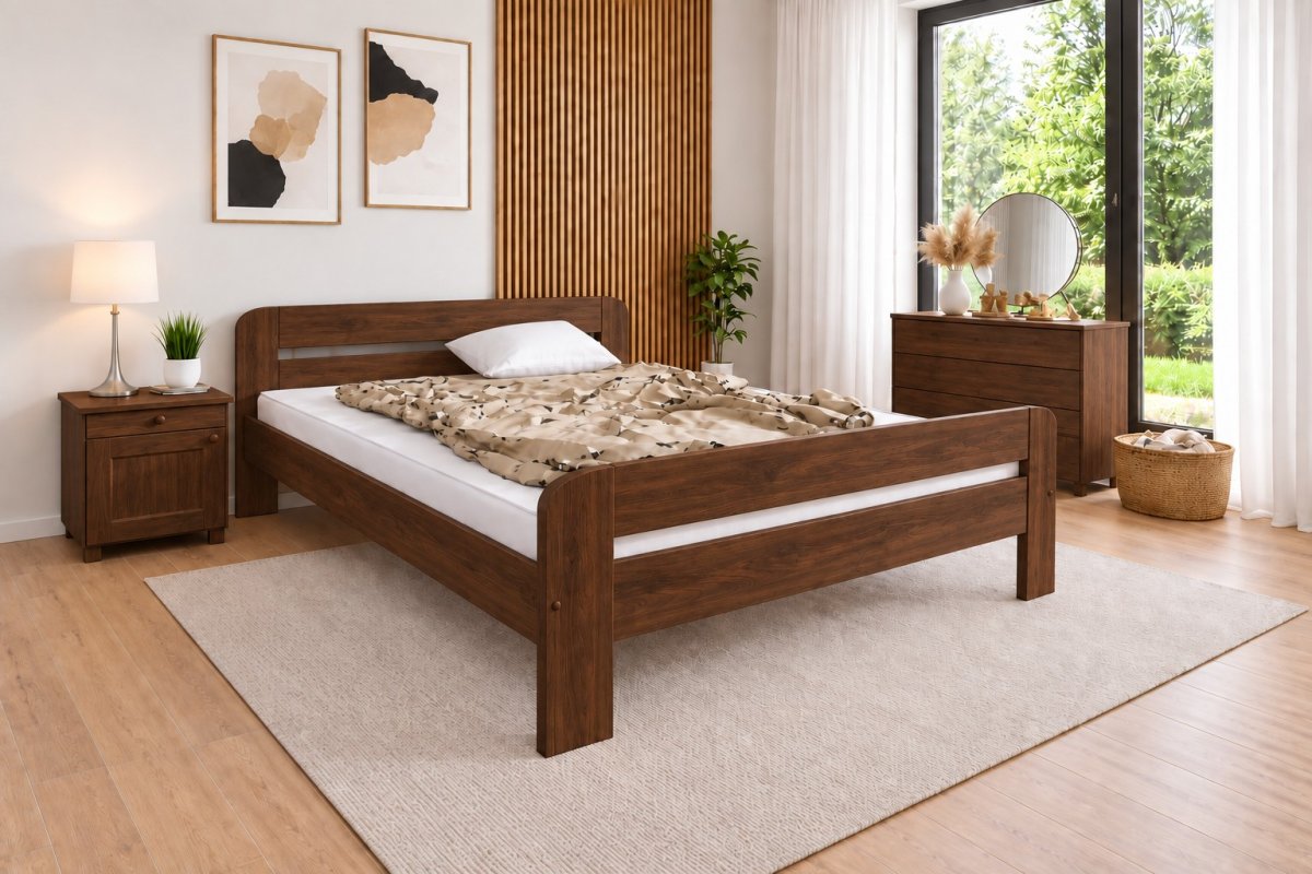 Posteľ z masívu borovice Bohdana 160x200 cm orech + rošt ZADARMO produkt