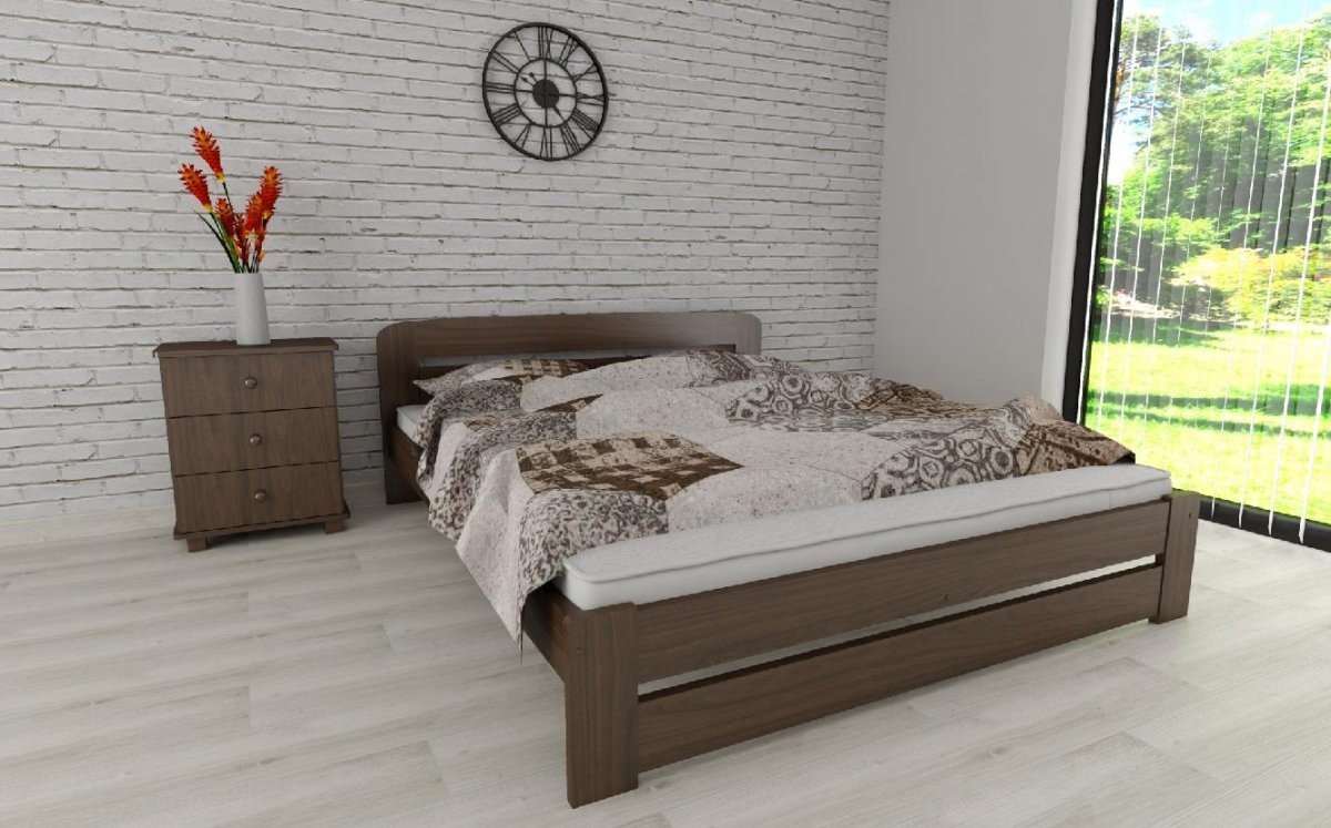 Posteľ z masívu borovice Petra 120x200 cm orech + rošt ZADARMO produkt