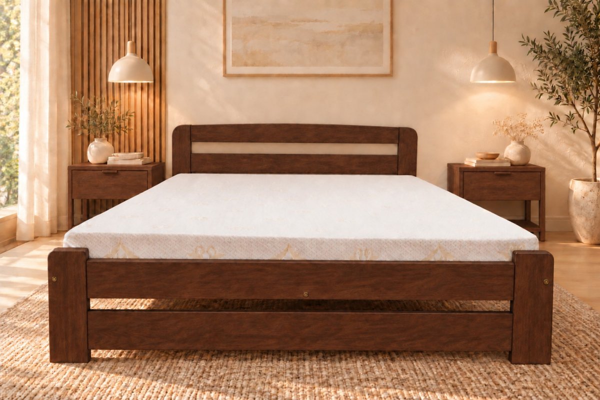 Posteľ z masívu borovice Petra 120x200 cm orech + rošt ZADARMO produkt