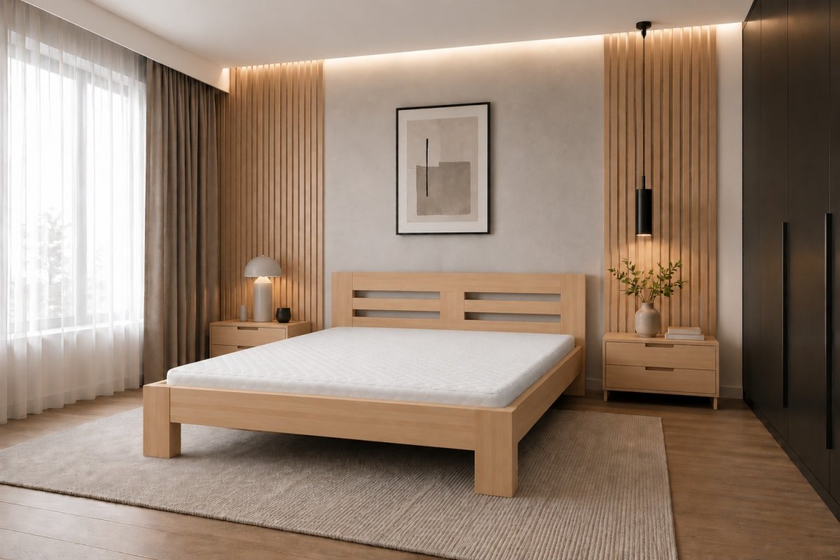 Posteľ LK5 160x200 cm - bukový masív o sile 4 cm + rošt ZADARMO produkt
