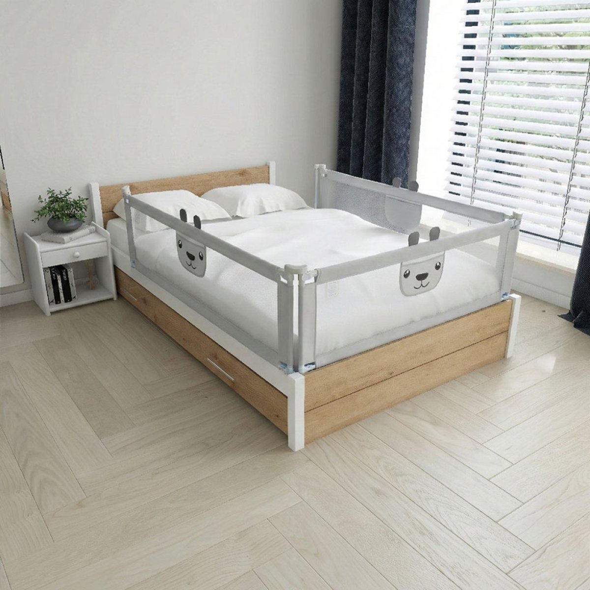 Zábrana na postel Méďa - 160 cm šedá produkt