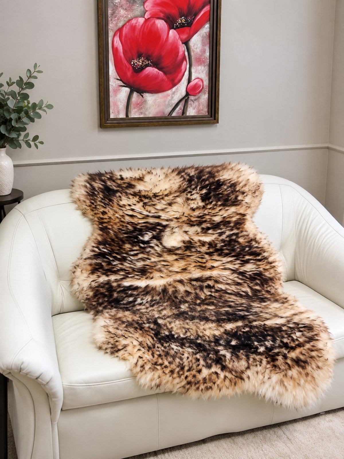Ovčí kožušina- 100% prírodná 111-130 cm muflon čierna produkt