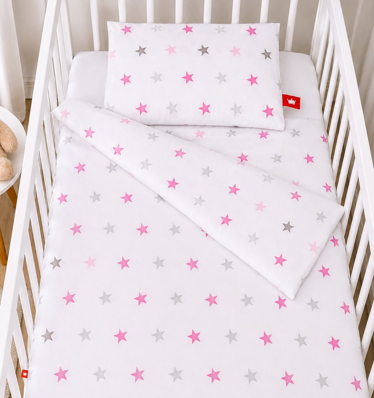 Obliečky do postielky 120/90 cm - ružové hviezdičky produkt