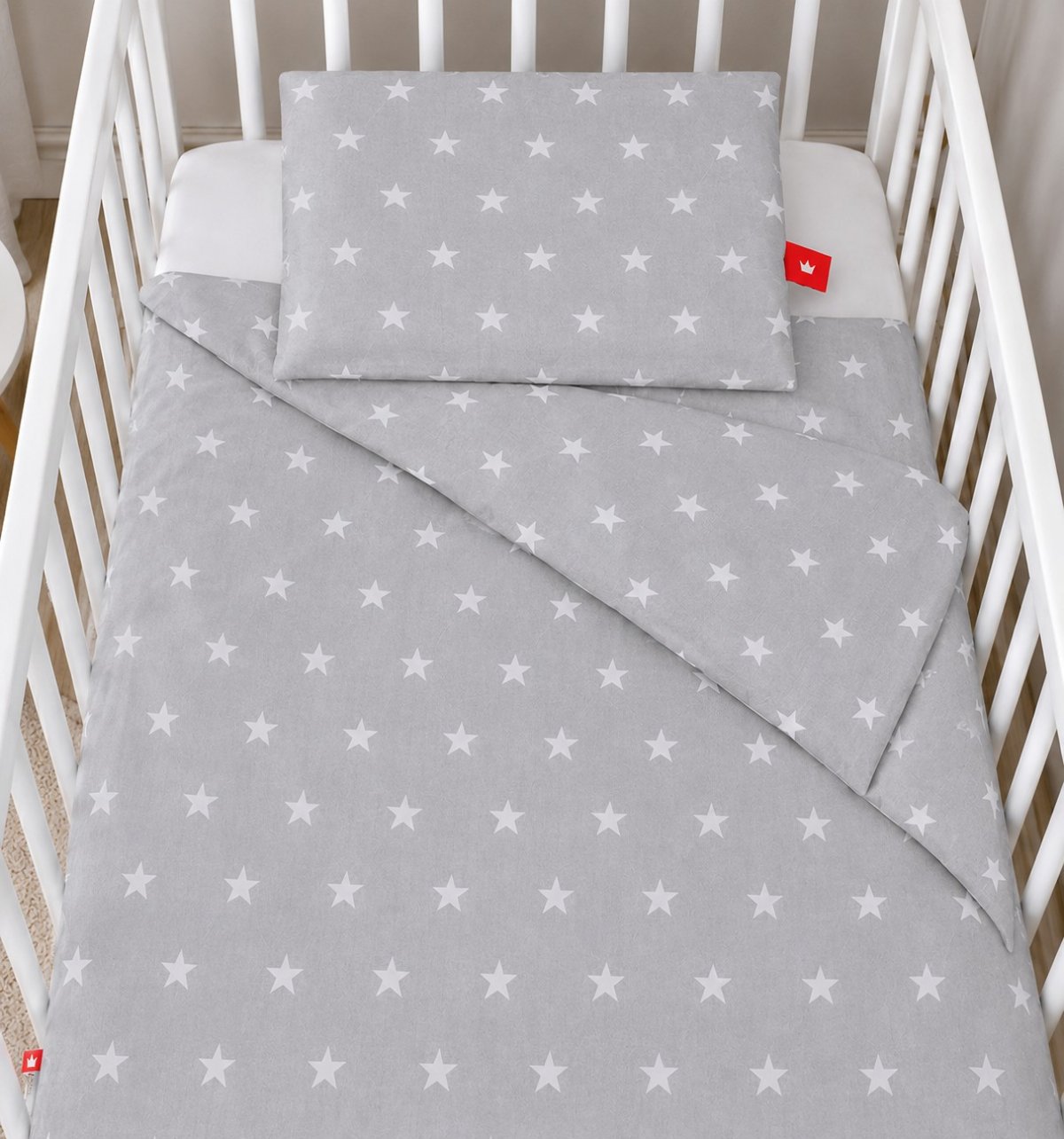 Obliečky do postielky 120/90 cm - šedá hviezdička produkt