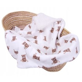 Mušelínová deka 100 x 75cm / medvedíci / biela produkt