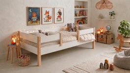 Posteľ Montessori 2v1 Alf 90/200 cm + rošt ZADARMO biela/sosna produkt